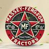 Металлическая табличка с трактором Massey Ferguson Винтажный декор для фермы 8x8 дюймов Ретро Круглая настенная живопись для мужской комнаты Гаража Бара Паба