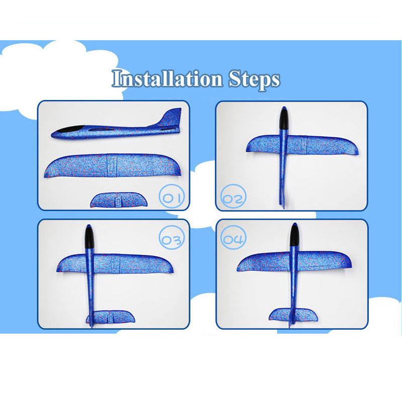 Large Foam Plane Glider Hand Throw Airplane Inertial EPP Bubble Planes Outdoor Launch Kids Toys for Children Boys Gift