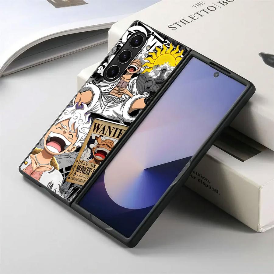 One Piece Luffy Back Phone Cover Case for Samsung Galaxy ZFold5 ZFold6 ZFold3 Z Fold 7 6 5 4 3 ZFold4 ZFold7