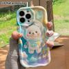 Phone Case: 2D flat design suitable for iPhone 18 17 16 15 14 13 Pro protective case, Empty Space Astronaut Bear, perfect Christmas and Halloween holi