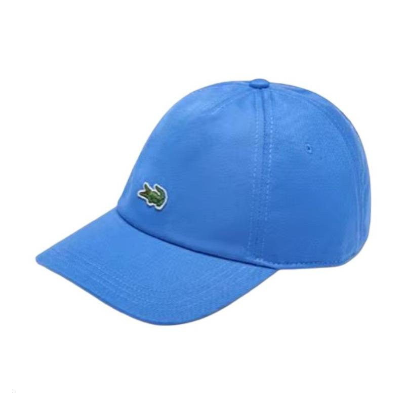 Lacoste Хлопковая Кепка с Логотипом Бренда Унисекс Стиль для Пары Синяя с Изогнутым Козырьком Куполообразная Повседневная Утка RK7415-126069