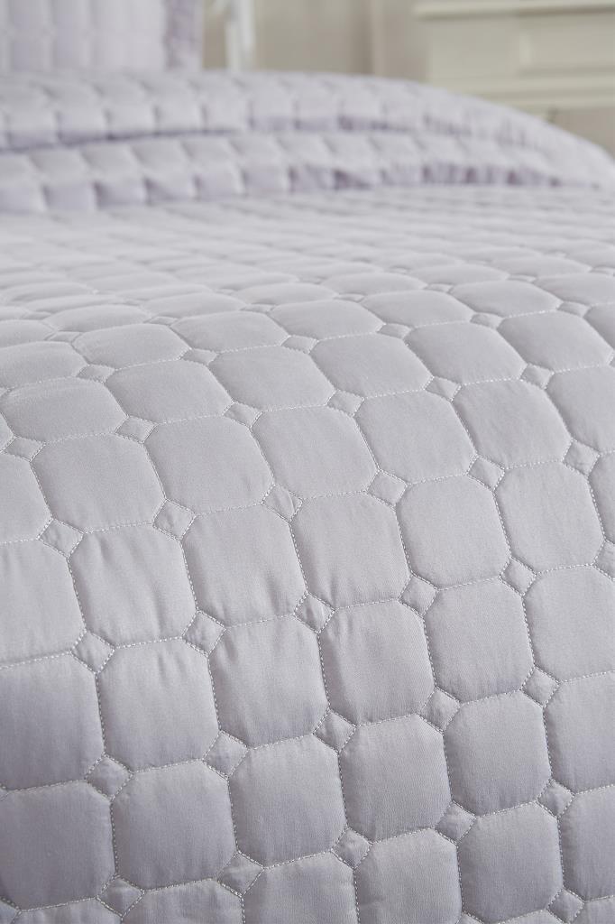 Стеганое покрывало Estiva Queen 2 шт, покрывало 180х240 с наволочкой, хлопчатобумажная ткань, одинарный размер серый