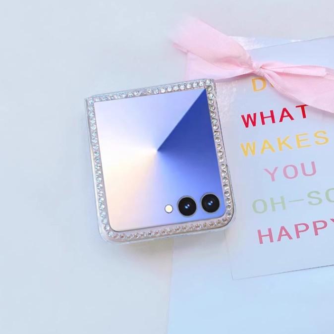 Роскошный чехол со стразами для складного телефона Samsung ZFlip7/FE ZFlip6/5/4 Микки Зеркальный чехол 3
