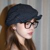 Cotton and Linen Striped Berets Y2k Painter Caps Vintage Octagonal Hat  Daily