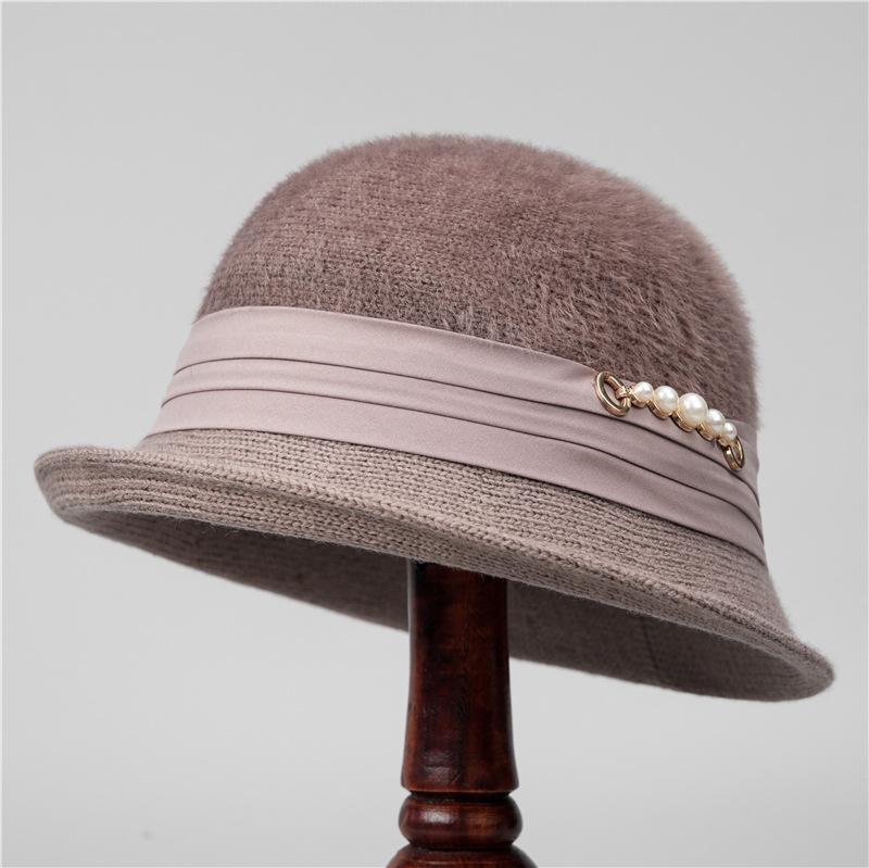French Vintage Style Rolled Brim Cloche Cap Casual Felt Fisherman Hat, Breathable Non-Stretch Material with Embossed Craftsmanship