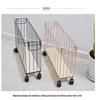 Nordic Style Iron Storage Basket with Wheels for Books, Snacks, Magazines, Yoga Mats & Sports Equipment