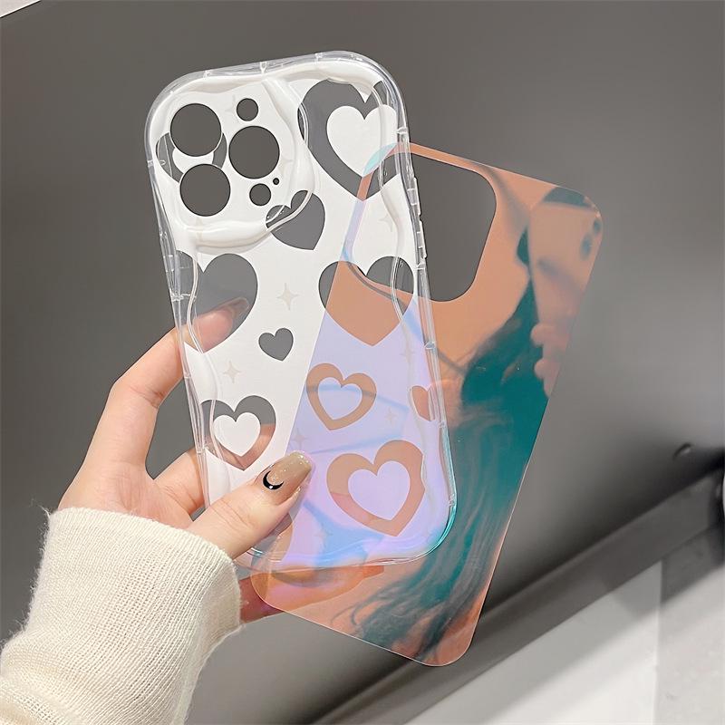 Силиконовый чехол Zhitai Cream Pattern для iPhone 13/14/15/16 Pro с цепочкой для мобильных устройств и антибликовой пленкой