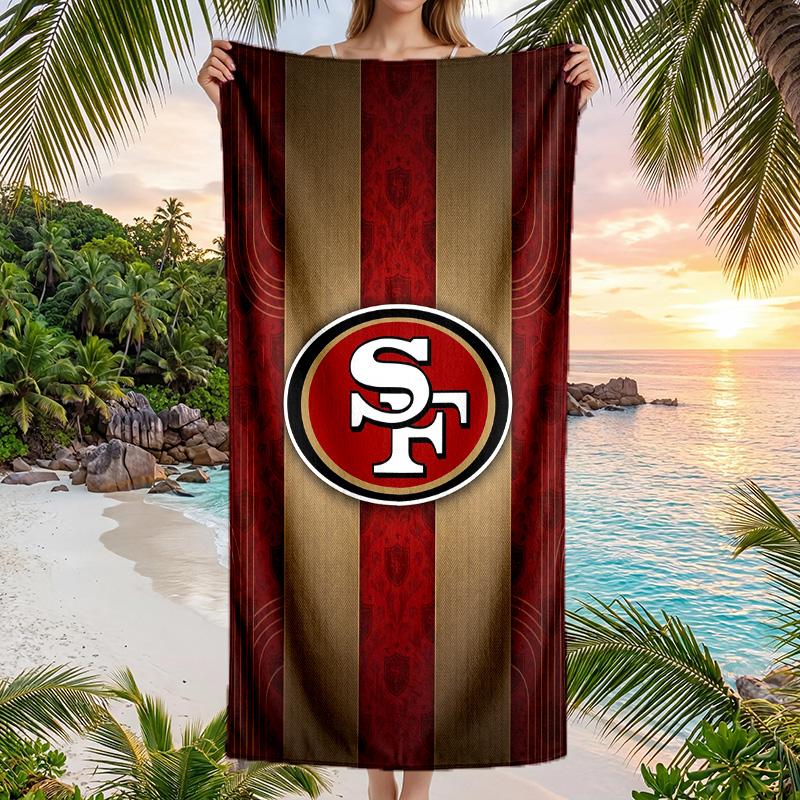 San Francisco 49ers Fashion Beach Towel Portable Soft Quick Dry Towel For Swimming Camping Holiday Use