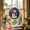 Stained Glass Window Art Christmas Acrylic Puzzle Suncatcher, Holiday Tree Snowman Stockings Red Bird Sun Catcher Suncatcher Kit for Adults,
