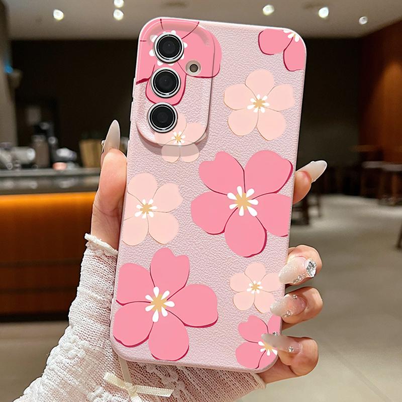 Чехол со свежим дизайном «Цветущая вишня» для Samsung Galaxy A57 A37 A17 A56 A36 A26 A16 A55 A35 A25 A15 A54 5G S21 FE S22 S23 S24 Plus S25 Edge S26 Ultra