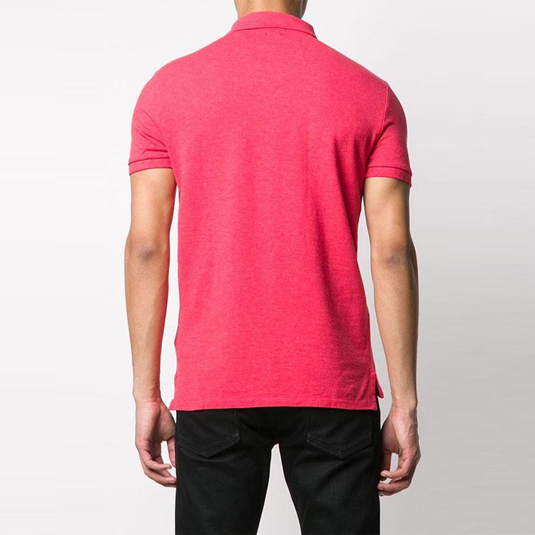 Polo Ralph Lauren вышитый логотип однотонная рубашка поло с коротким рукавом мужская розовая 710680784-126