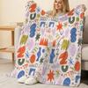 Thick Warm Flannel Blanket - Soft Cozy Vibrant Graffiti Single Throw, Perfect for Home, Guest Room, Spare, Halloween & Christmas Use