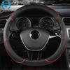 D Shape Leather Car Steering Wheel Cover Four Seasons Steering Wheel Hubs for VW GOLF 7 8 2015 POLO JATTA Interior