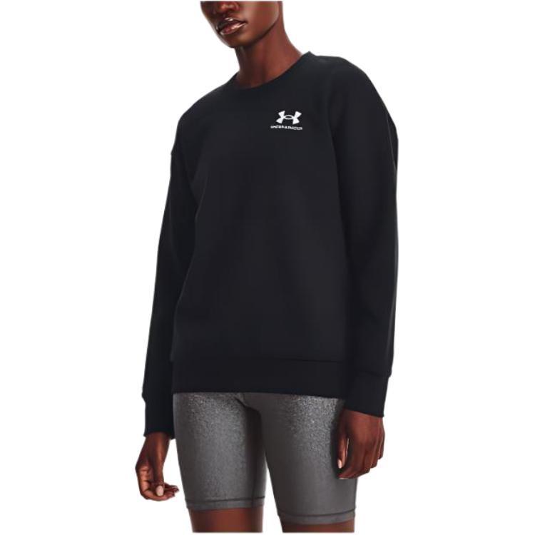 (WMNS) Under Armour Essential Fleece Crew Sweatshirt 'Black' Women's 1373032-001