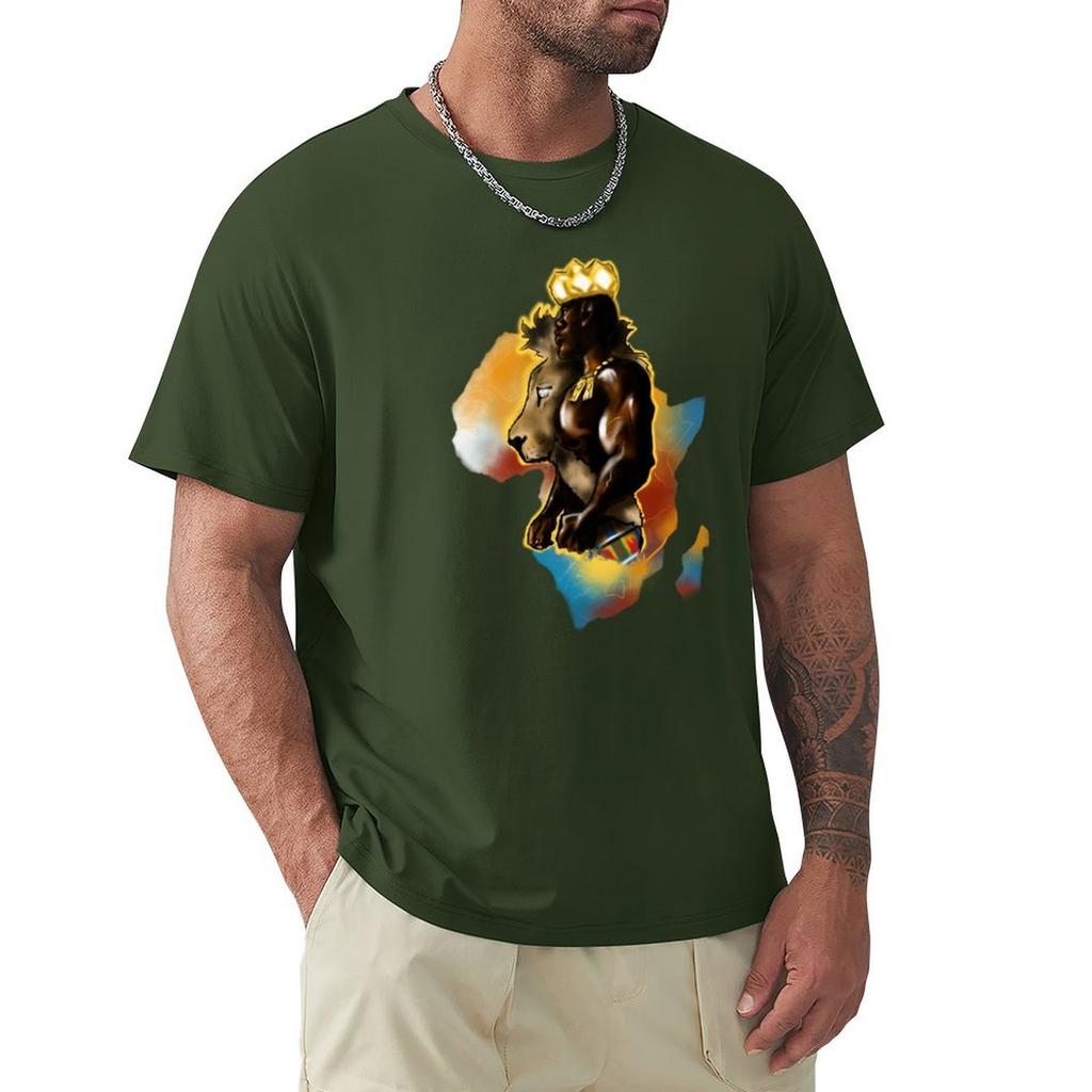 The African King T-Shirt Anime Summer Top Mens Graphic T-Shirts Big And Tall