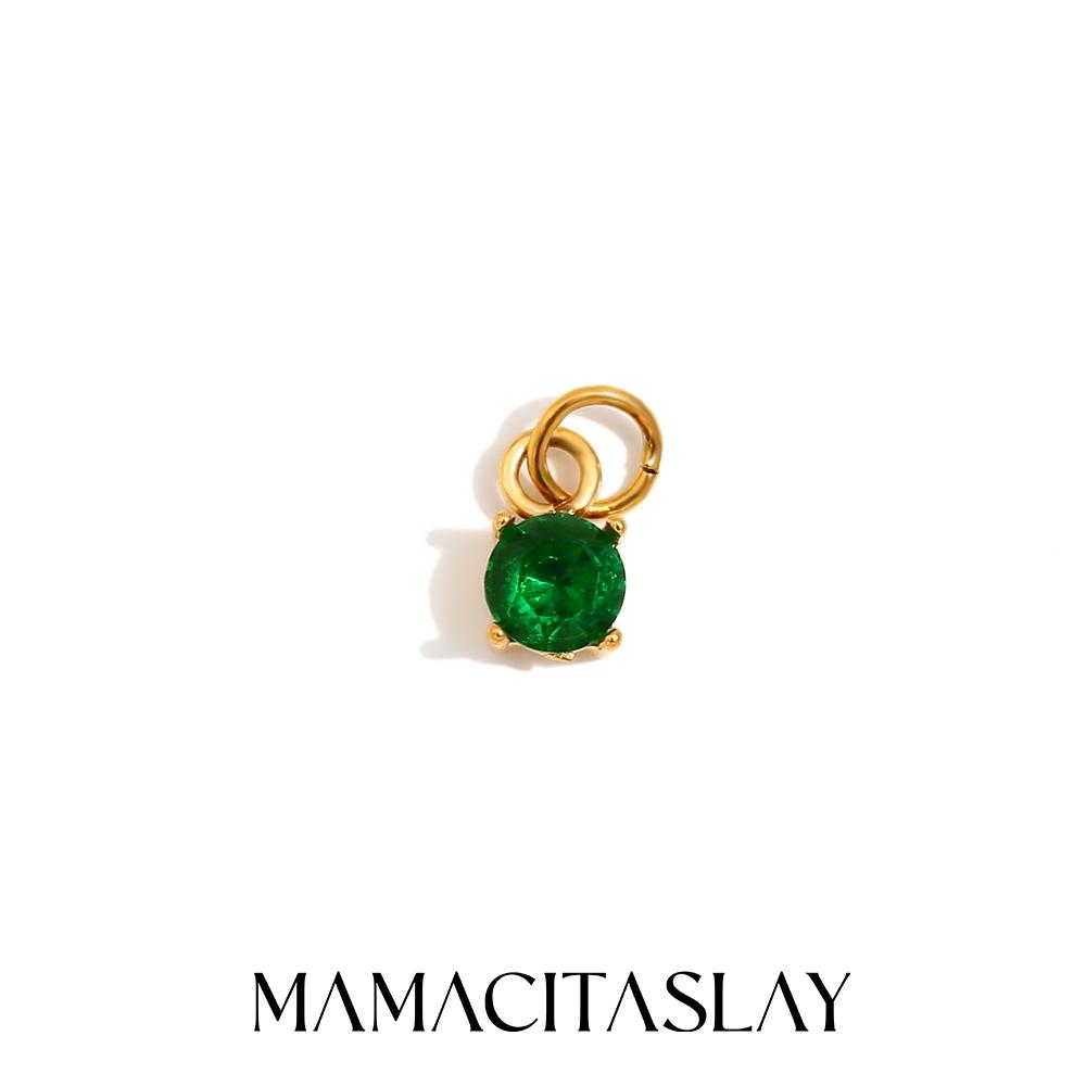 MamacitaSlay Серьги-подвески, Кольца, Браслеты из нержавеющей стали с круглыми камнями по знаку зодиака, Аксессуары для DIY, Женские Ретро Водонепроницаемые Украшения