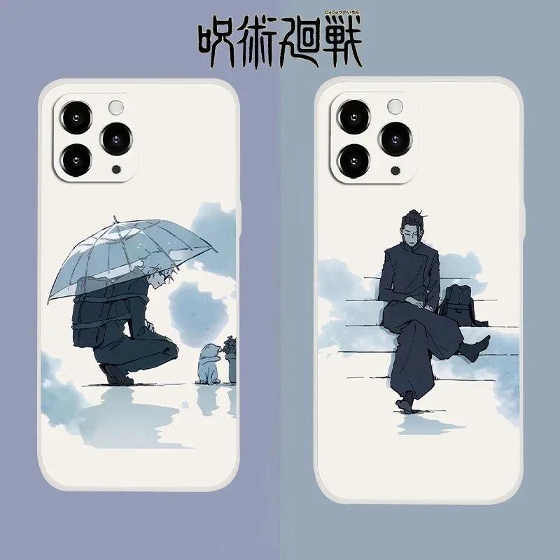 Чехол для телефона Аниме Jujutsu Kaisen Для iPhone 16 15 14 13 12 11 Pro Max Mini X XR XS SE20 8 7 Plus Силиконовые Чехлы Сатору Годжо