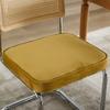 Mid Century Modern Dining Chairs Set of 2, Velvet Accent Chairs with Natural Cane Back & Stainless Chrome Base, Golden color, DE1851GL
