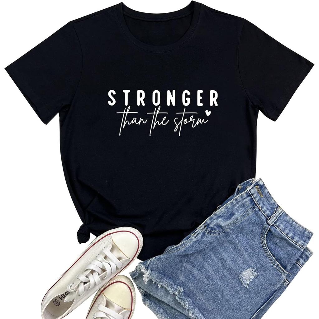 BLACKOO Женские графические футболки Stronger Милые футболки