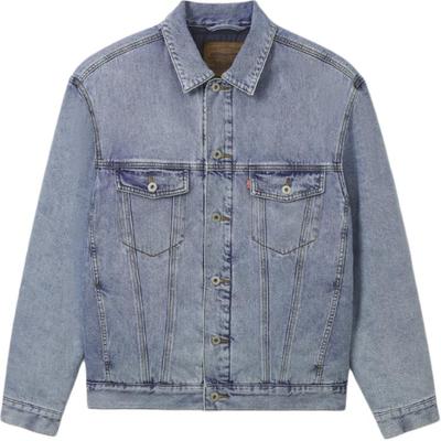 Levis Свободная Удобная Простая Однобортная Джинсовая Куртка Мужские куртки Синий 002HR-0001