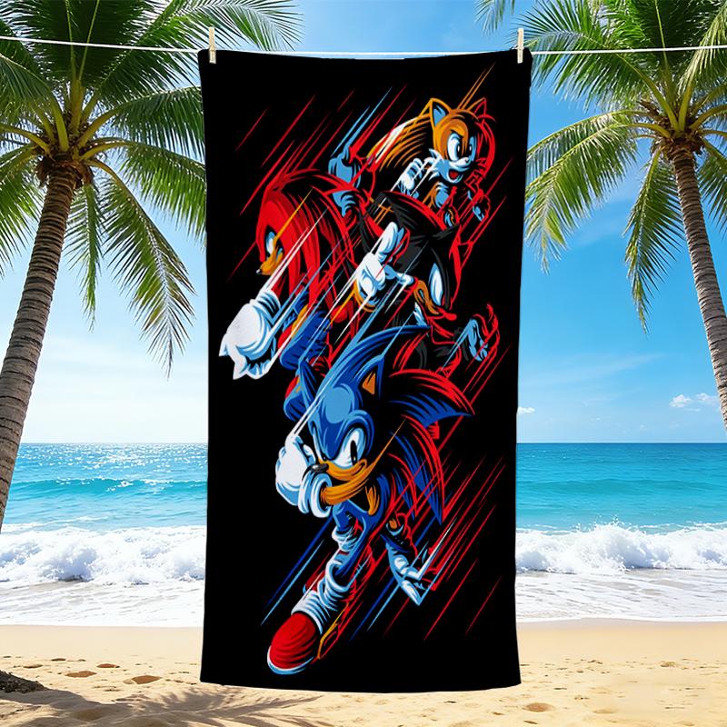 1Pc Sonic Friends Adventure Beach Towel Quick Dry Multiuse For Beach Pool Gym Yoga Home Travel Christmas Halloween Xmas Gift L1405
