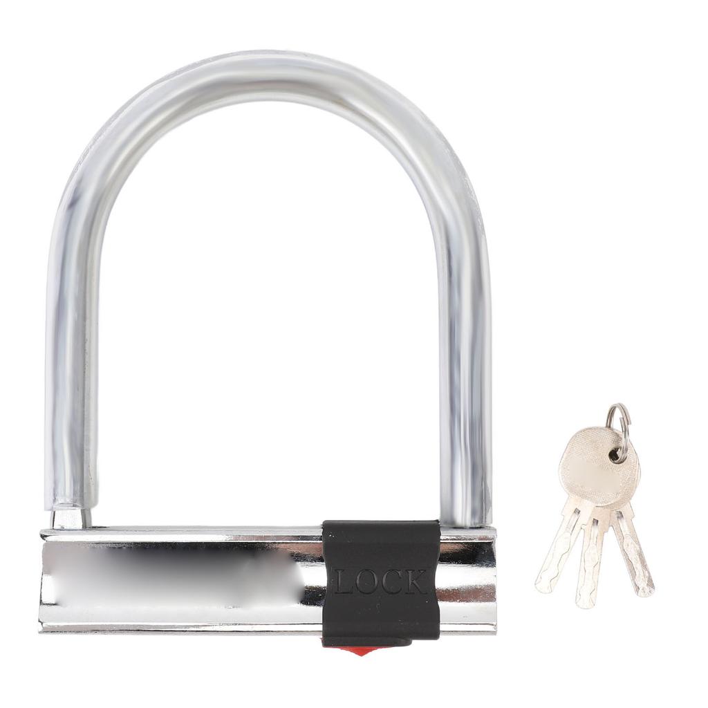 Велосипедный U-образный замок из углеродистой стали, противоугонный, с защитой от перекусывания гидравлическими ножницами, портативный, для безопасности, U-образный замок с 3 ключами