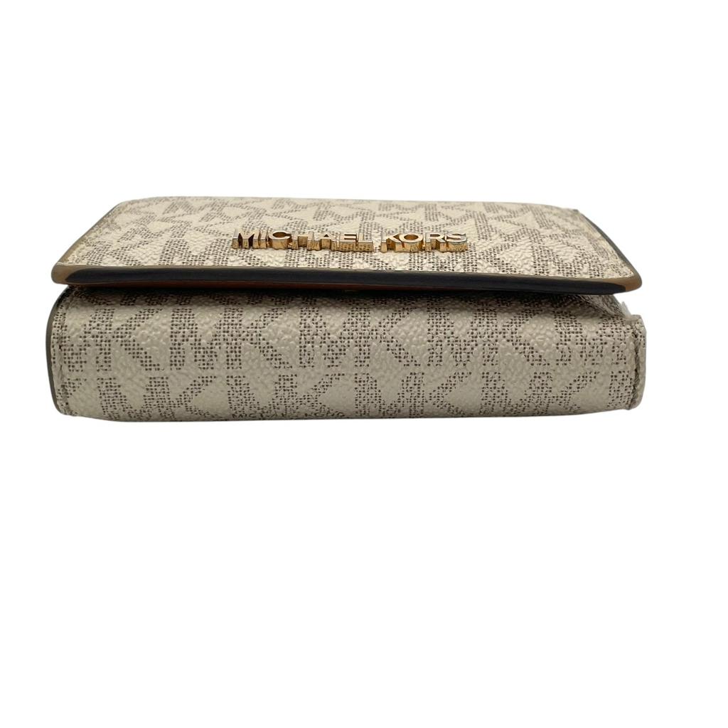 Used Michael Kors Tri-fold wallet Signature Trifold walletTri-fold wallet Ivory PVC/leather Women