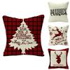 Festive Christmas Cushion Cover Featuring Adorable Reindeer And Snowflakes Design