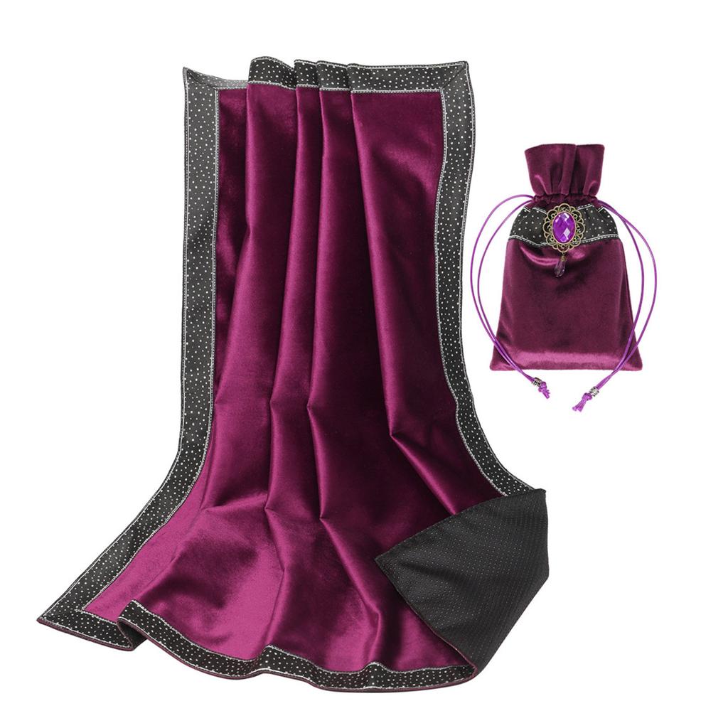 Velvet Tarots Tablecloth Divinations Cards Table Cloth Tapestry Astrologys Witchcrafts Deck Cloth with Drawstring Bag
