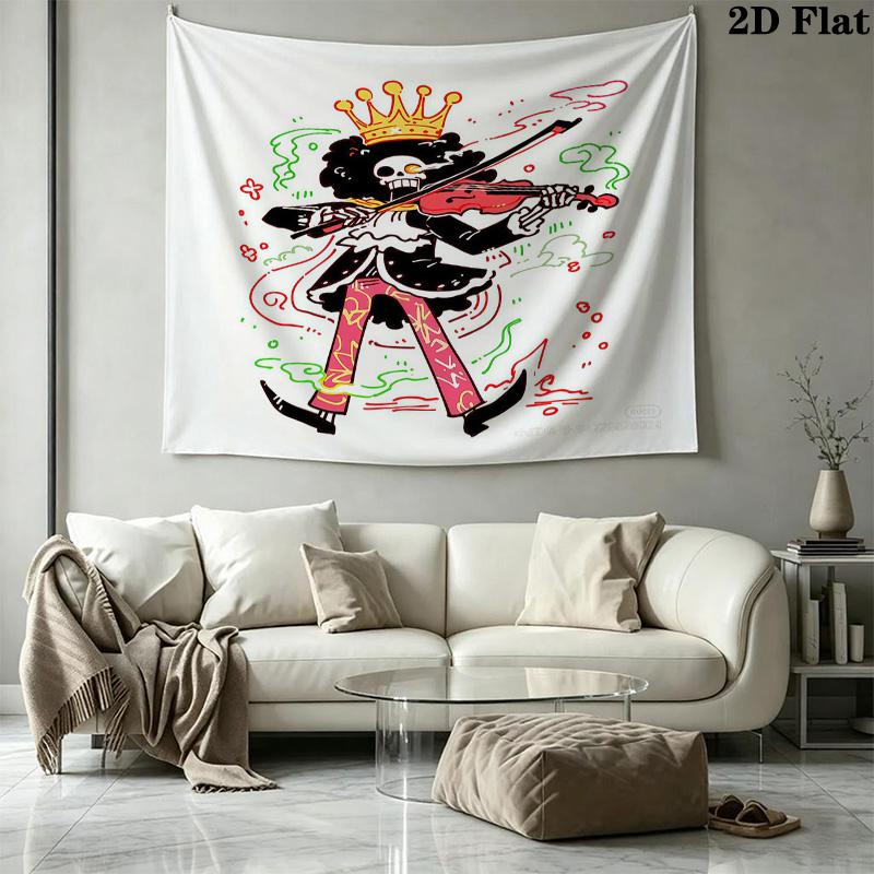 One Piece Brooke Wall Tapestry Aesthetic Wall Hanging Printed Fabric Blanket Decorative Tapestries For Bedroom Living Room Home Decor