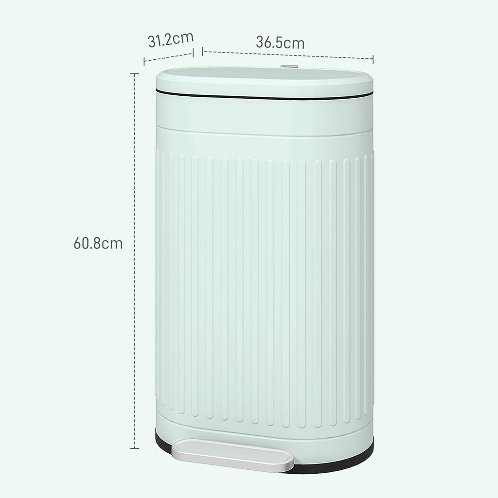 30L Metal Kitchen Bin With Soft Close Lid Light Green