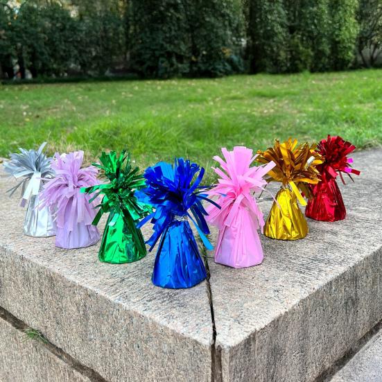 Yousheng 4Pcs Golden Metallic Balloon Weights Holder Reusable Non-Slip Balloons Pendants Graduation Party Christmas Wedding Decoration