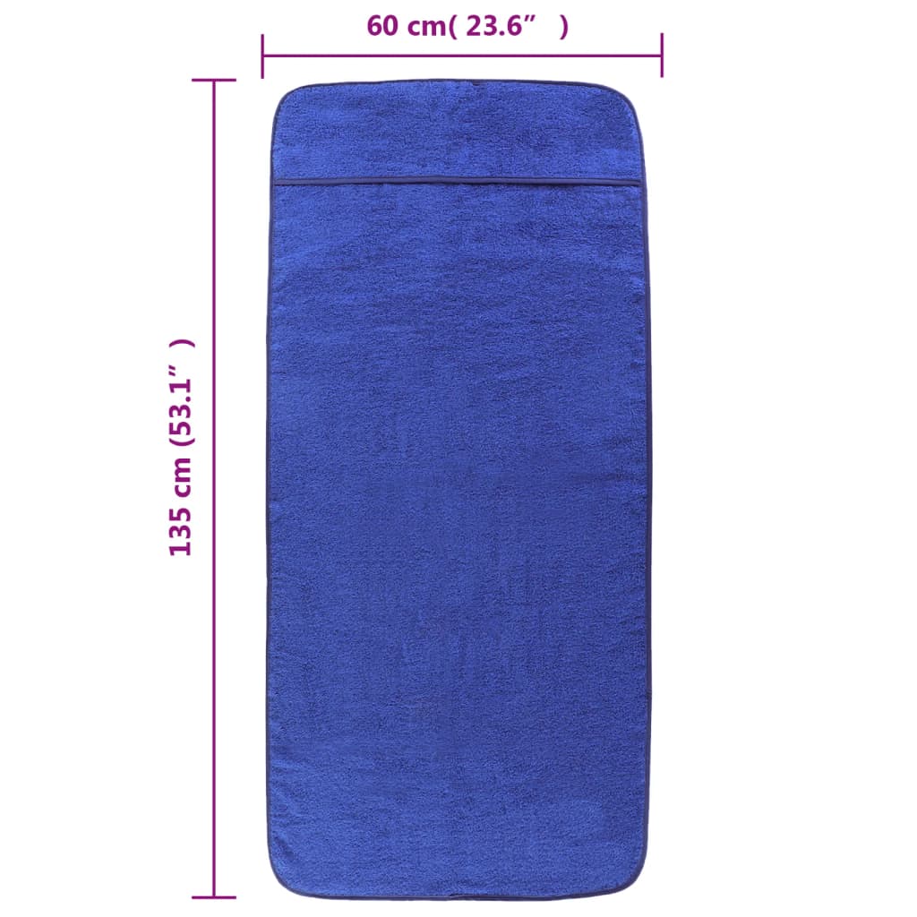 Vidaxl Ręczniki Plażowe, 6 Szt., Niebieskie, 60X135 Cm, 400 G/M²