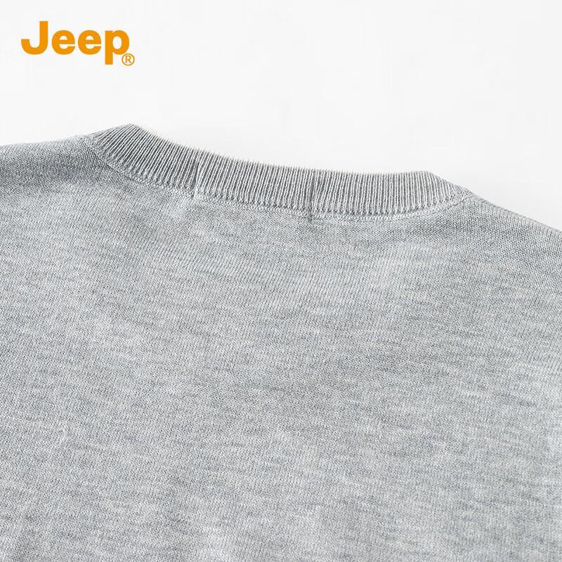 Jeep Мужской вязаный свитер свободного кроя с круглым вырезом