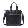 Men's Genuine Leather Vertical Business Briefcase - Top Layer Cowhide Computer Tote Bag