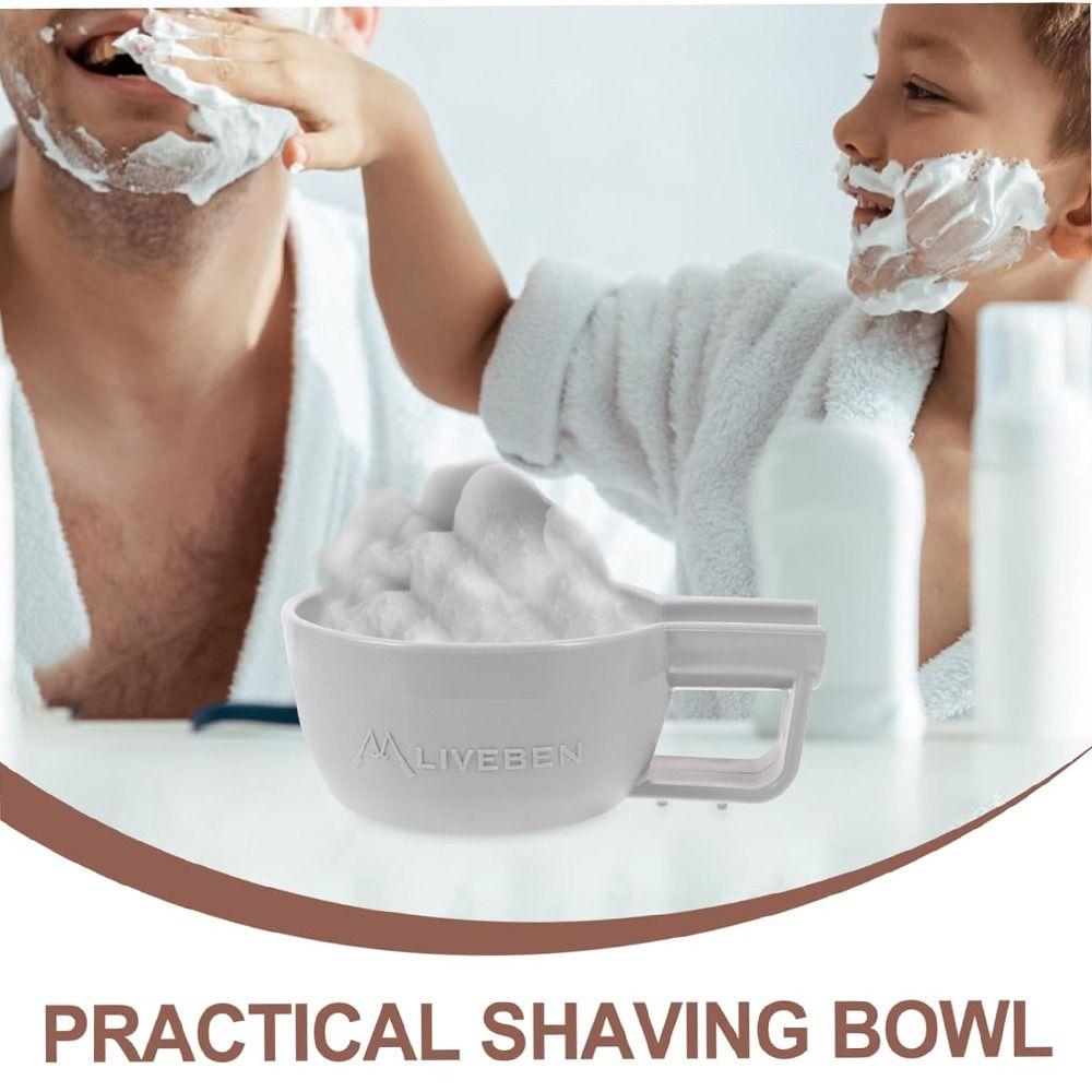 Portable Shaving Foam Bowl Plastic Shave Cream Cups Convenient Rim Shaving Mug Man