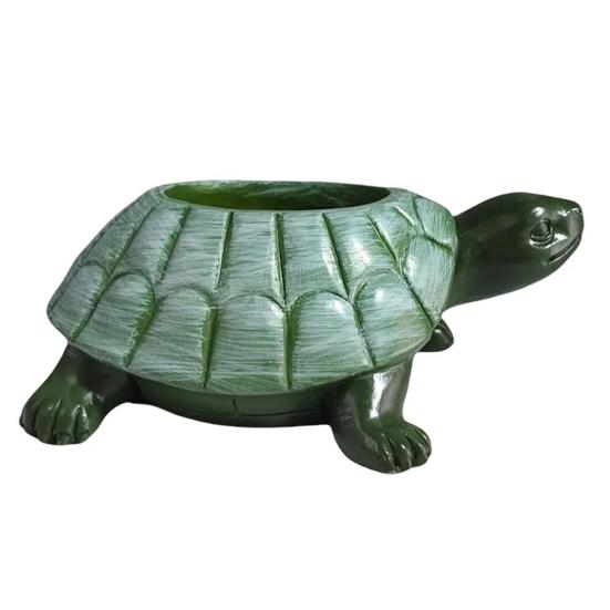 Turtle Planter Pot Resin Tortoise Flowerpot Animal Statue Indoor Outdoor Succulent Plants Container Home Balcony Garden Desktop Decoration