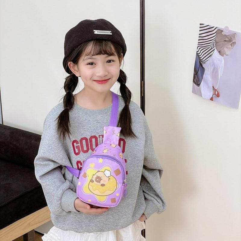 Donut Capybara Printed Shoulder Crossbody Chest Bags Children Cartoon Gifts
