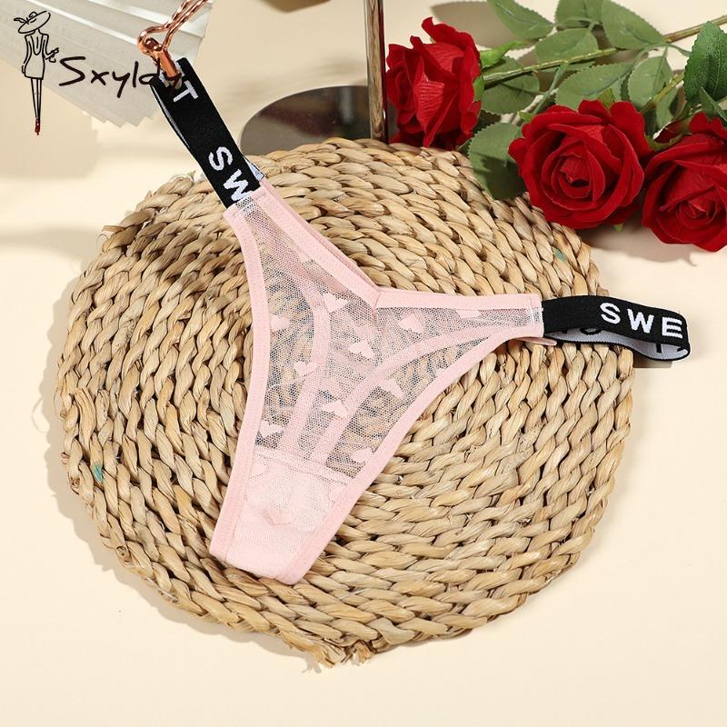 Сексуальные сетчатые стринги женские с низкой талией английские буквы модные спортивные удобные женские трусики