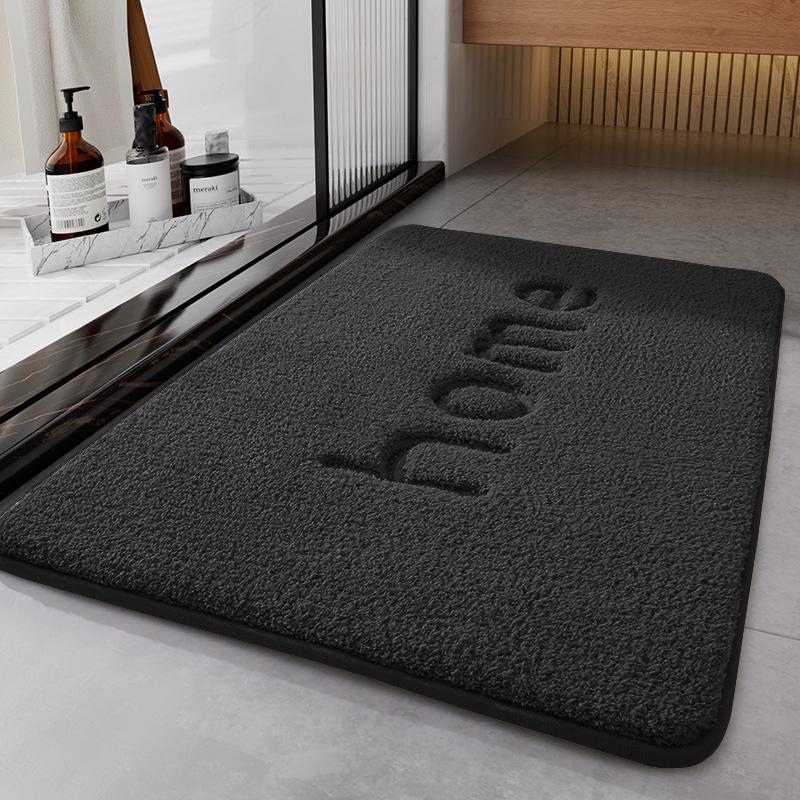 Thickened Bathroom Flannel Floor Mat Toilet Absorbent Carpet Shower Room Non-slip Mat Kitchen Foot Mat Dirt-resistant Door Mat