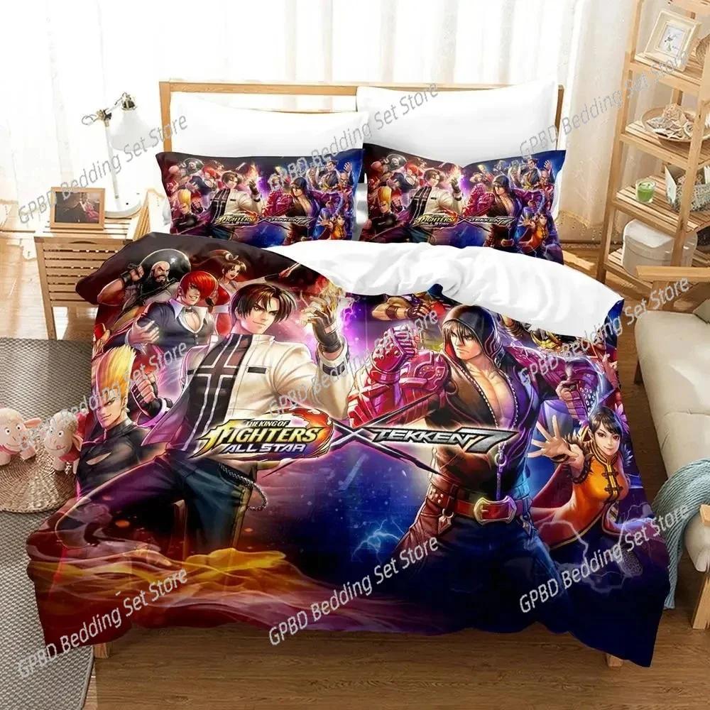 Аниме The King Of Fighter Комплект постельного белья 3D-печать Подходит для спальни Мягкий комплект пододеяльника С наволочками Детский Домашний текстиль
