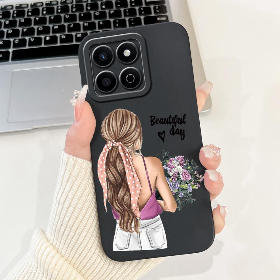 For Honor X7c 4G Case ALT-LX2 Shockproof Cover Sweet Girls Love Heart Soft Liquid Silicone Phone Cases For Honor 200 Smart Coque
