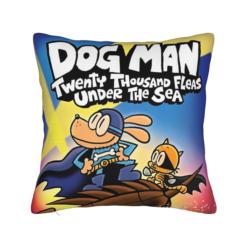 Dog Man Dogman Movie Comic Square Pillow Cases Cartoon Cushion Cover Creative Zippered Decorative Pillowcase for Sofa 40x40cm