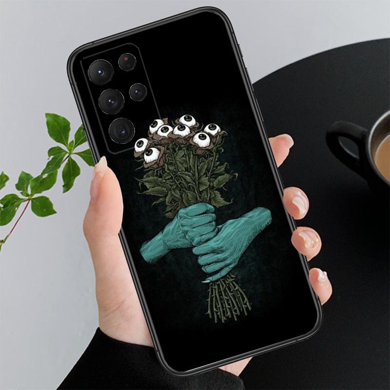 Phone Case For Samsung A17 A55 A16 A56 A35 A15 A53 A54 A33 A34 A25 A05S A52 A52S A07 A26 A06 Trippy blue alien eyes