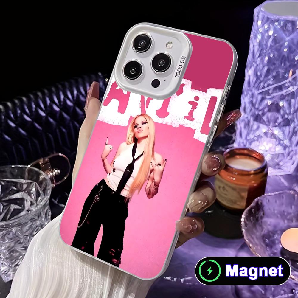 Avril Lavigne White Translucent MagSafe Mobile Phone Case for iPhone 17 16 15 14 13 12 11 X XR XS Air Pro Max Plus Cover