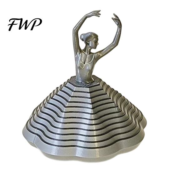 Artistic Fidget Spinner 3D Printed Spinning Ballerina Toy Ballet Dancer Expanded Sensory Office Desk Stress Reliever Whirling Spiral Relief for Adults