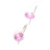 Les Trésors De Lily [I9837] - Silver Pink 'Crystal' Silver Earrings (rhodium-plated) - 7 Mm