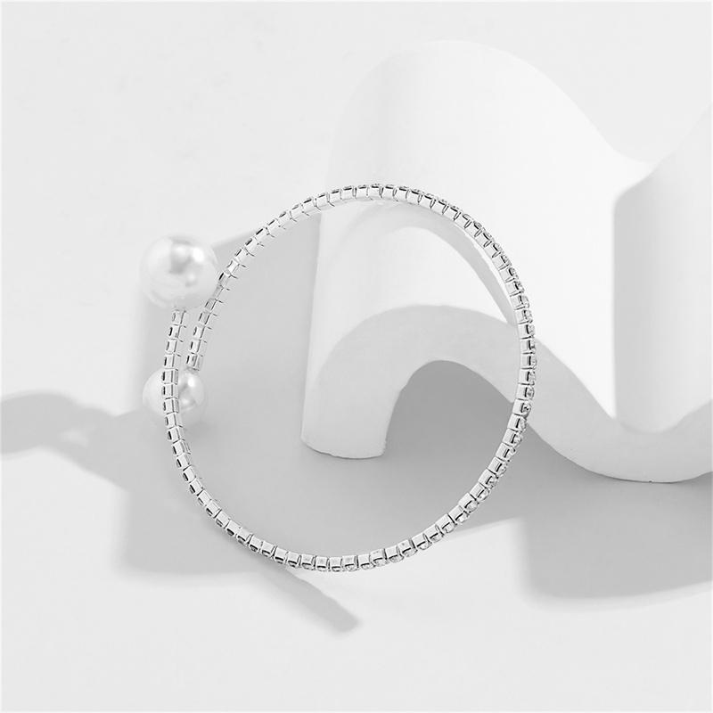 Простой браслет с искусственным жемчугом, женский пластиковый регулируемый браслет, ювелирные изделия