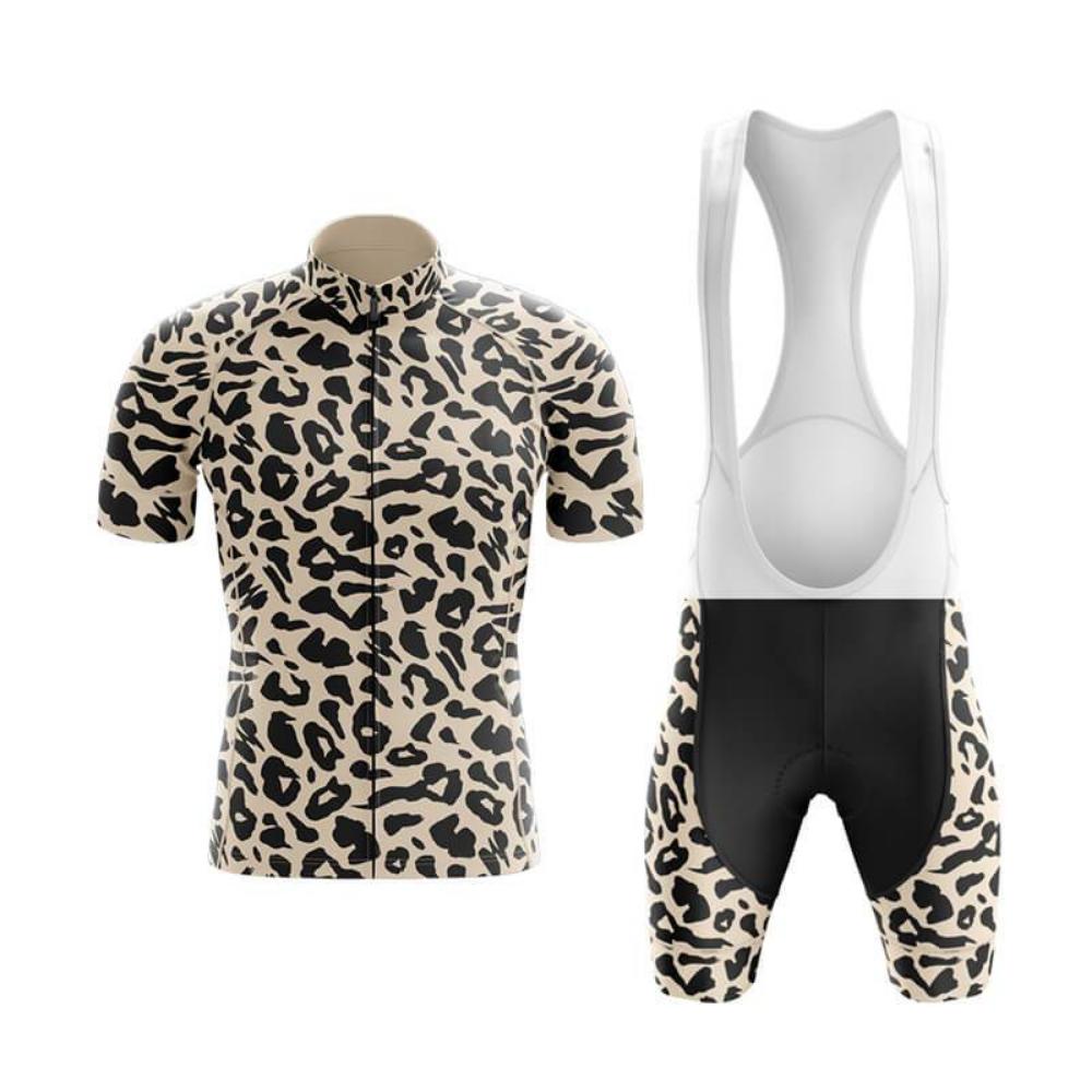 Leopard Print Bike Uniform 2026 Man's Short Sleeves Cycling Clothing Summer MTB Bike Riding Cycling Jersey Set Ropa Maillot