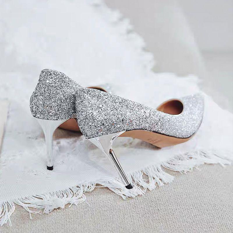 Новые черные туфли на высоком каблуке с красной подошвой 2024 года, новые туфли в стиле королевской сестры на тонком каблуке, которые не устают стоять долгое время,